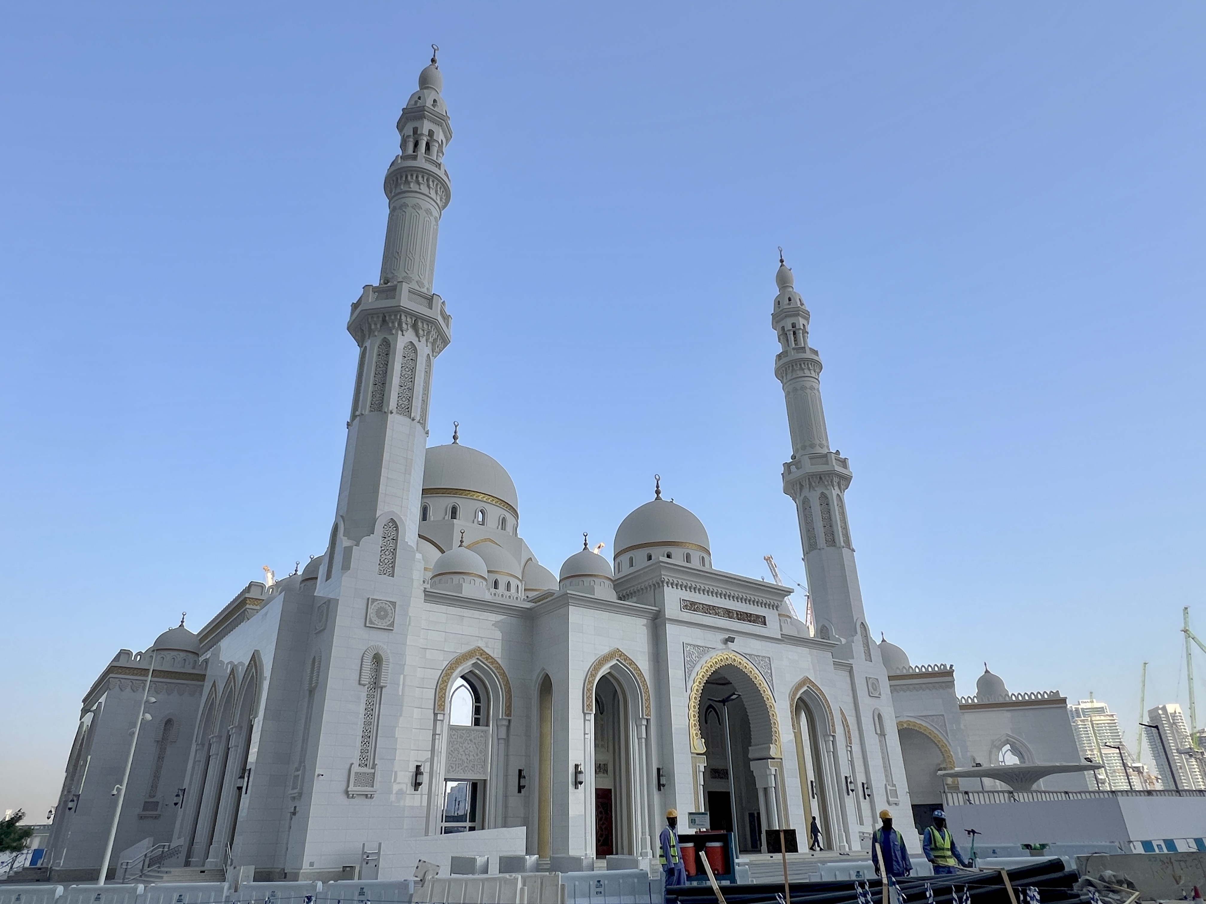 Grand mosque project with intricate façade screen patterns